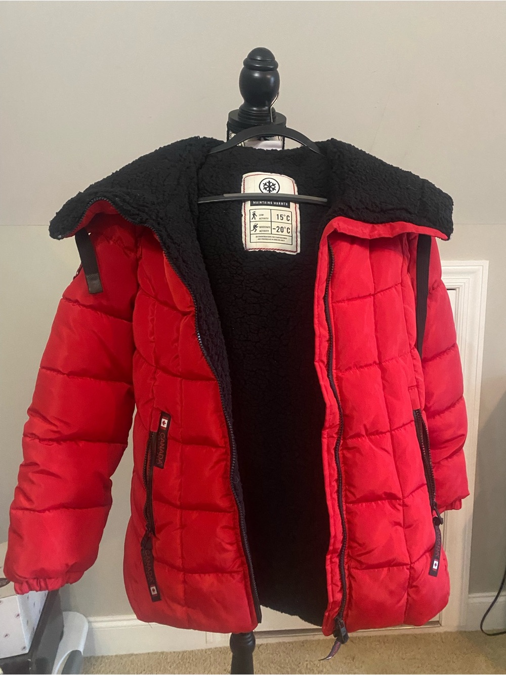 Canada Red Puffer Jacket with Sherpa Lining